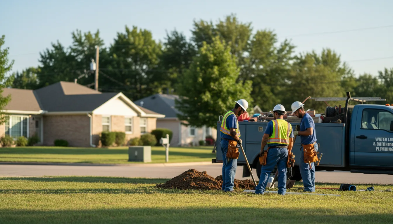 Residential water line and bathroom plumbing service in Cross Timbers, MO
